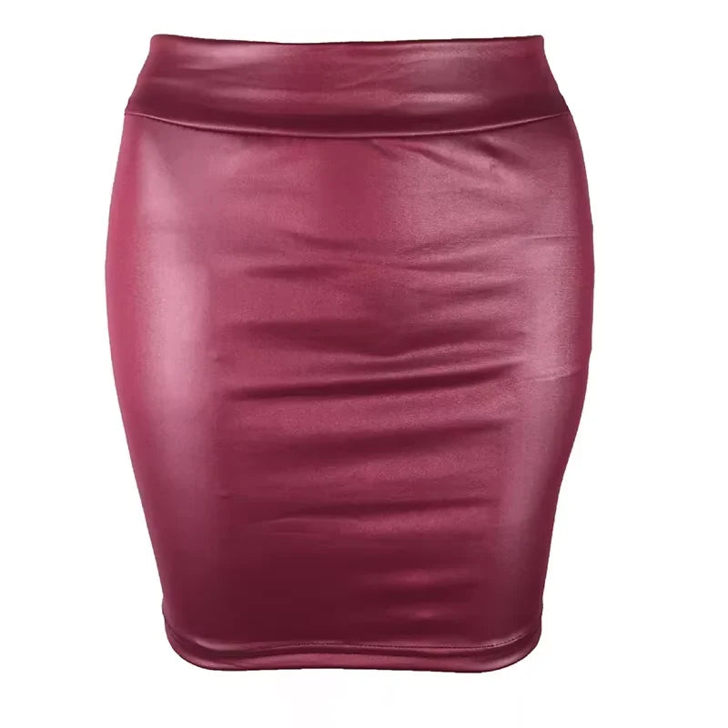 Leather Matte Slim Mini skirt