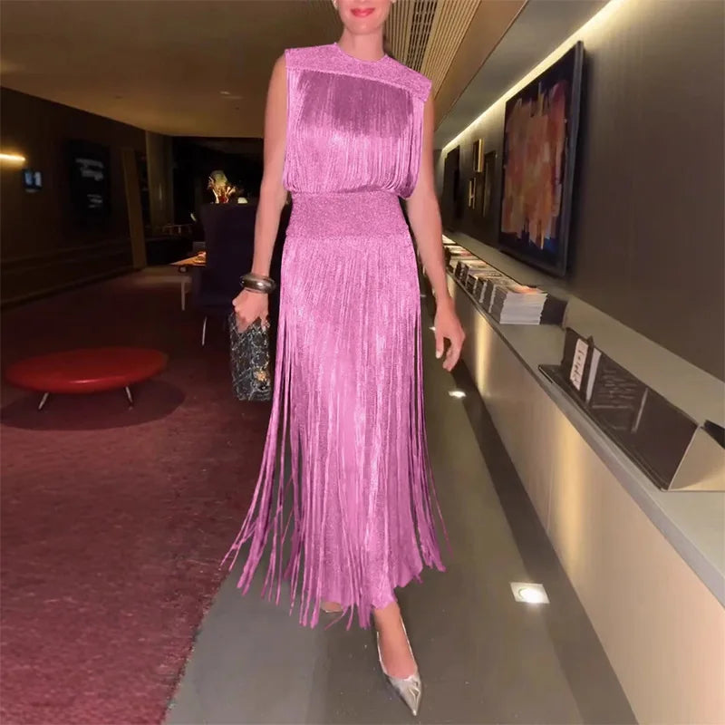 Sequin Tassel Evening Dresses Women
