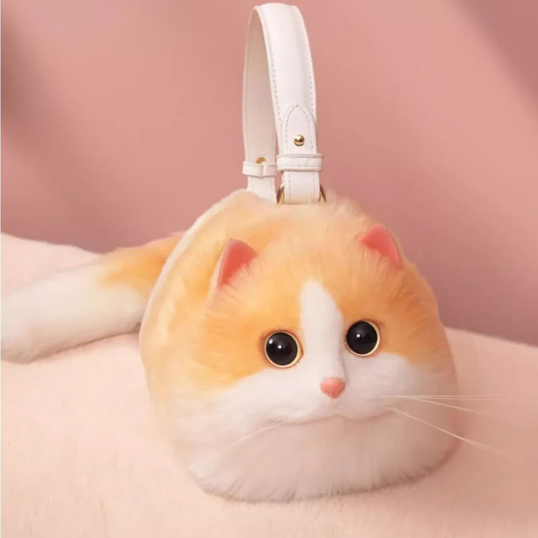 One Shoulder Bag Female Hand Made Autumn and Winter Plush Cute Cat Bag