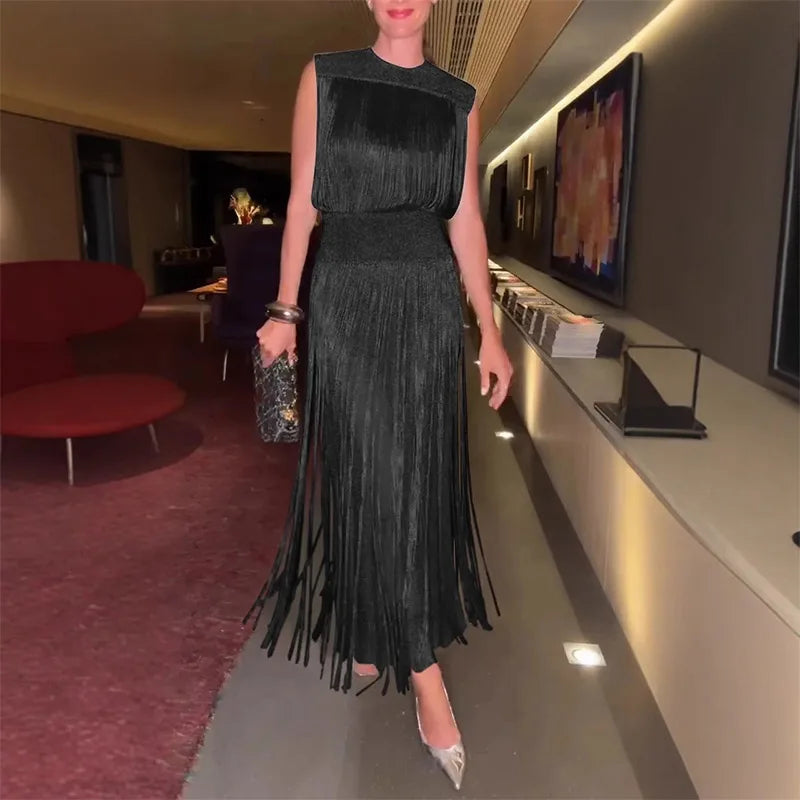 Sequin Tassel Evening Dresses Women