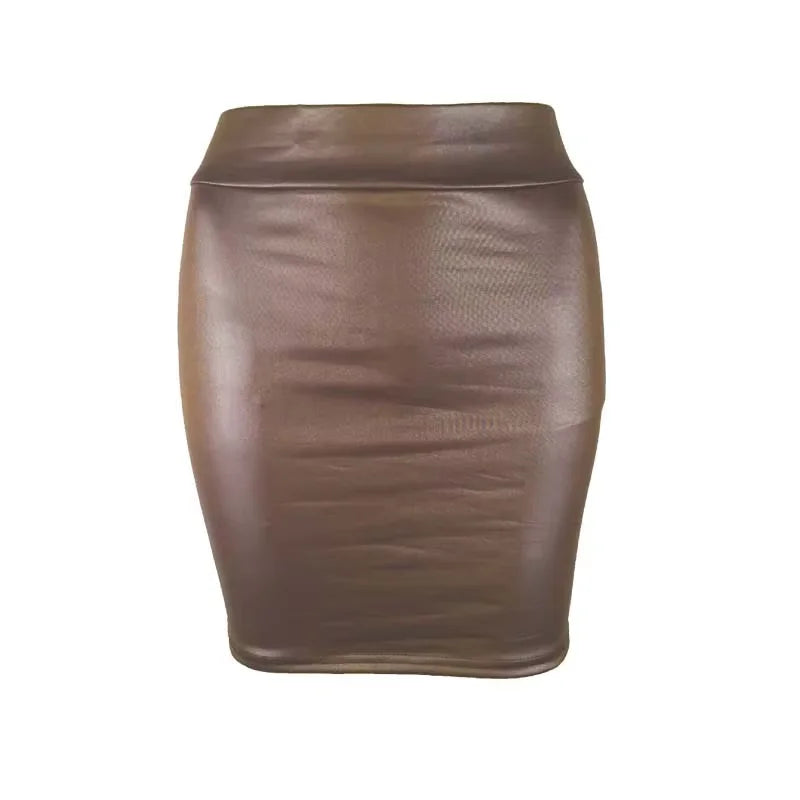 Leather Matte Slim Mini skirt