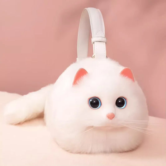 One Shoulder Bag Female Hand Made Autumn and Winter Plush Cute Cat Bag