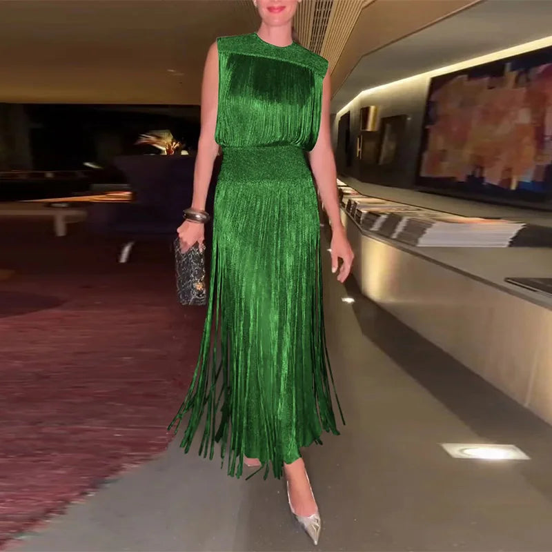 Sequin Tassel Evening Dresses Women